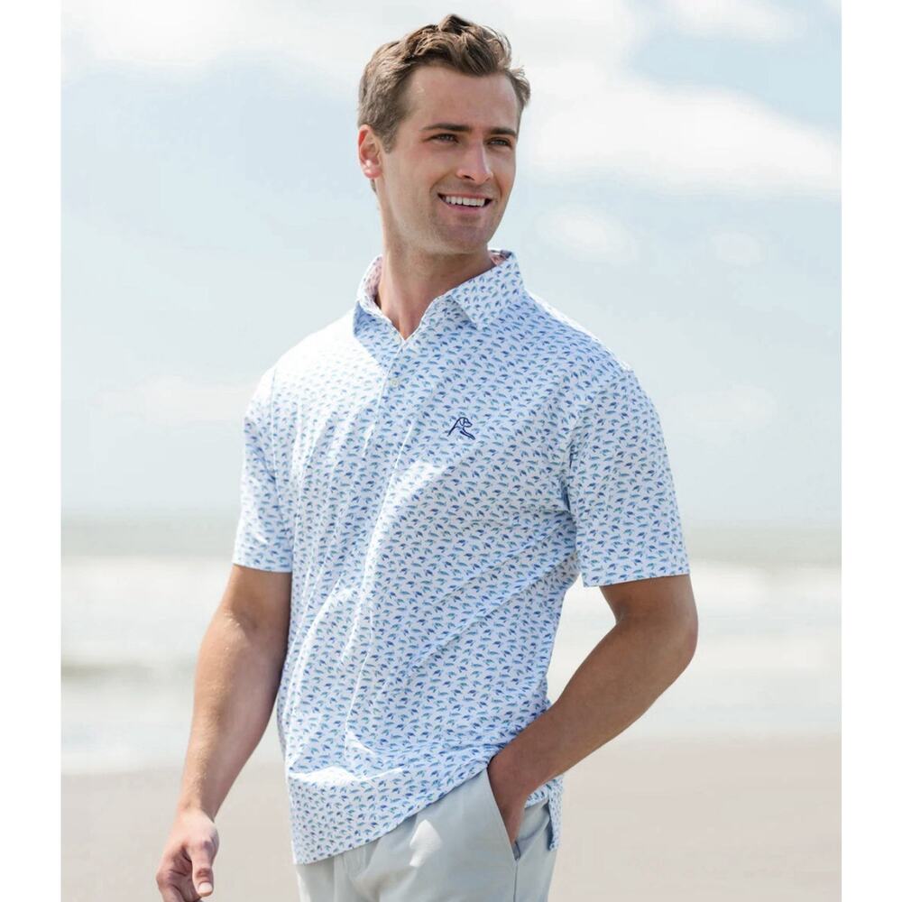 Rhoback The Turtle Tracker Short Sleeve Polo Shirt XXL Golf Performance Preppy